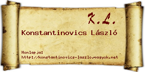 Konstantinovics László névjegykártya